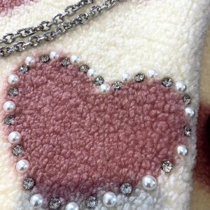 Cozy Fall Fuzzy Heartfelt Love Sweater in Y2K Aesthetic Style