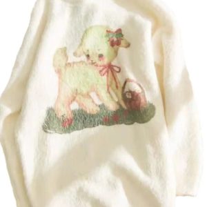 Cozy Fall Lamb Dream Fleece Sweater for Y2K Aesthetic Lovers