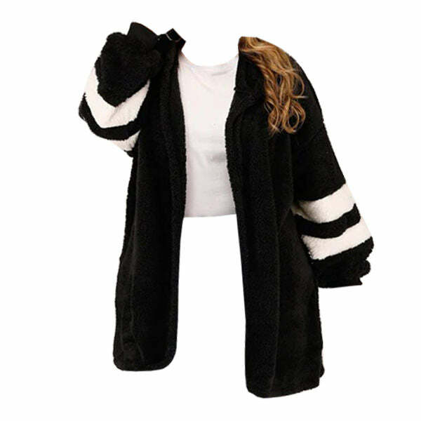 Cozy Faux Fur Jacket for Y2K Fashion & Grunge Aesthetic Outfits