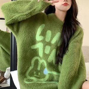 Cozy Fuzzy Bear Graphic Hoodie for Y2K Aesthetic and Cute Outfits