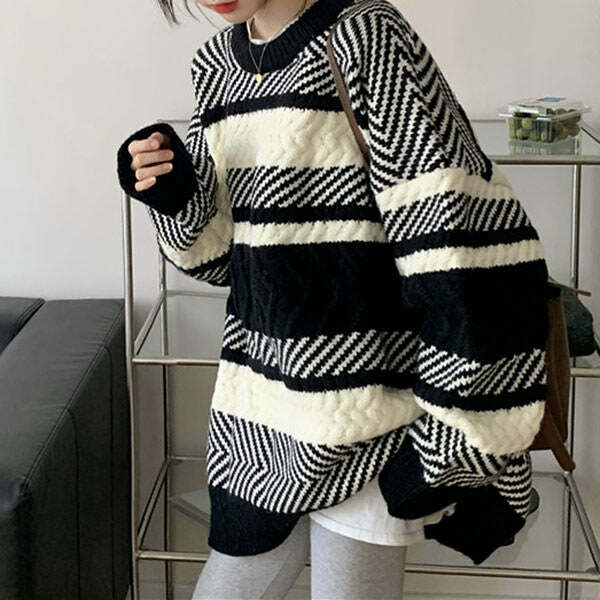 Cozy Grandma Sweater in Y2K Style for Comfy Fall Aesthetic Outfits