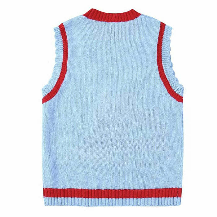 Cozy Grandma's House Knit Vest for Y2K Aesthetic and Grunge Style