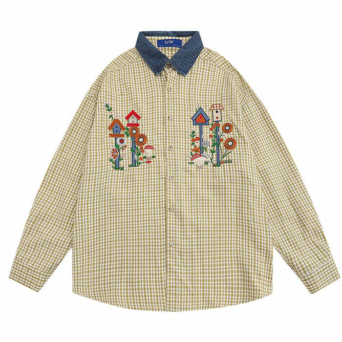 Cozy Grandma's House Long Sleeve Shirt in Y2K Aesthetic Style