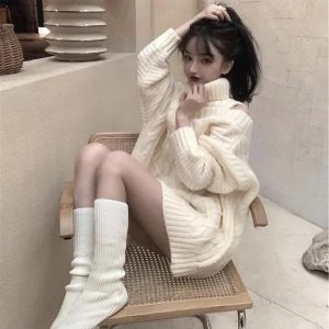 Cozy Ivory Cable Knit Cold Shoulder Sweater for Y2K Aesthetic Vibes