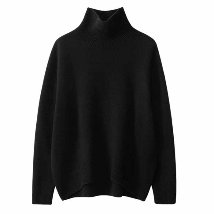 Cozy Minimalist Aesthetic Fall Sweater for Y2K and Grunge Styles