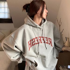 Cozy Oversized Maroon Graphic Hoodie for Y2K Aesthetic Lovers