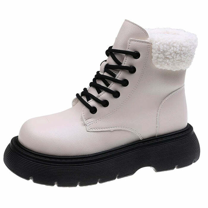 Cozy Sheepskin Ankle Boots for Y2K Fashion & Grunge Aesthetic Styles