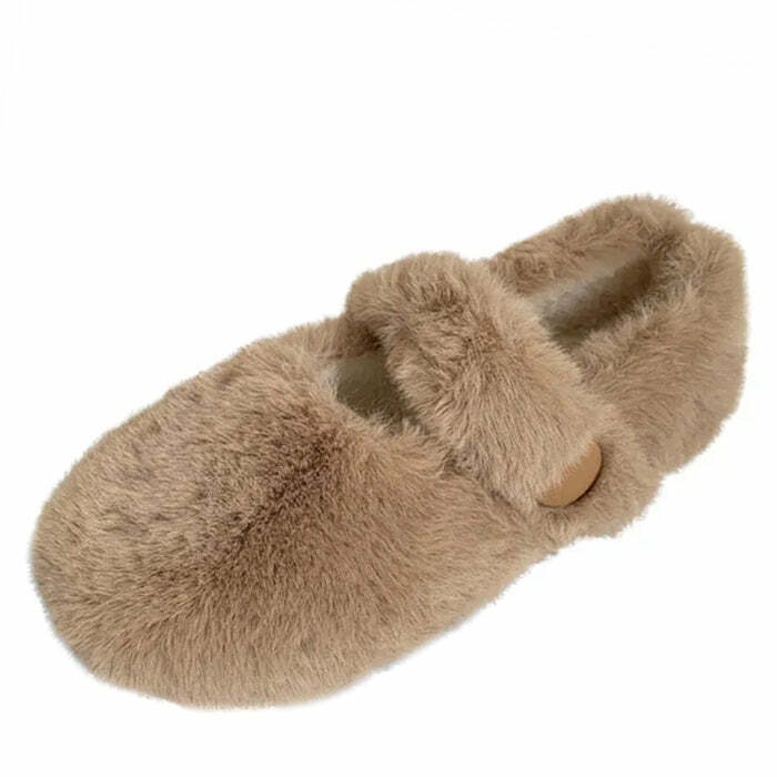 Cozy Sheepskin Ballet Flats for Y2K Fashion & Coquette Aesthetic