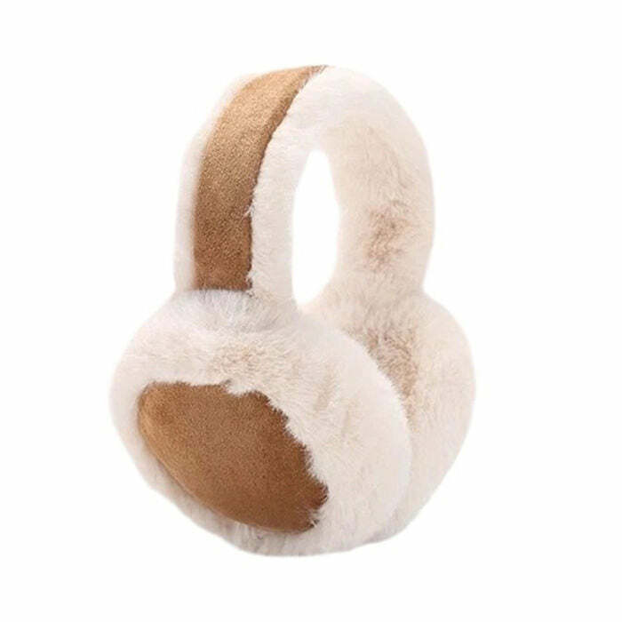 Cozy Sheepskin Earmuffs for Y2K Aesthetic and Grunge Style Lovers