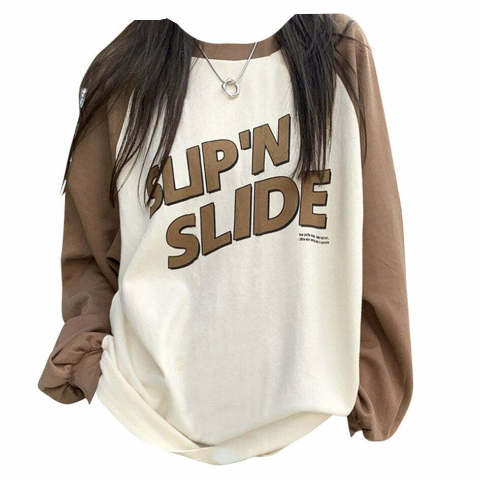 Cozy Slip n Slide Sweatshirt in Y2K Aesthetic for Effortless Style