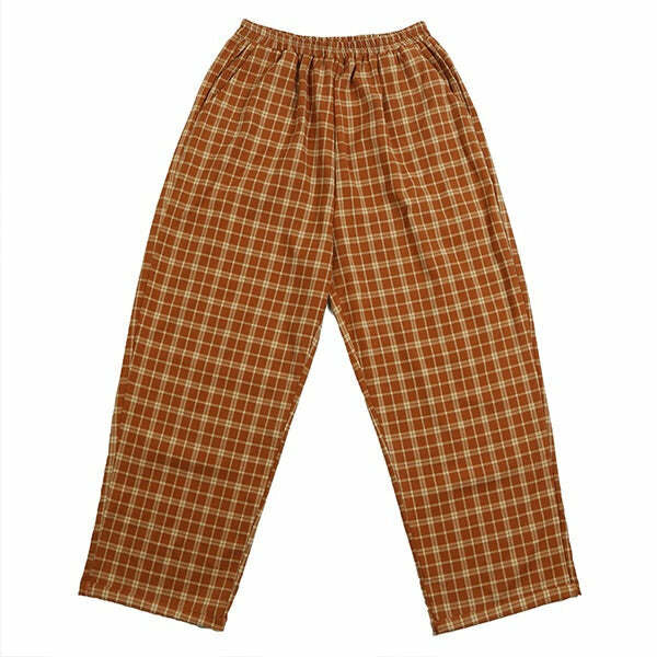 Cozy Up in Y2K Plaid Trousers for a Chic Grunge Aesthetic Look