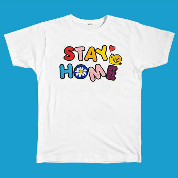 Cozy Y2K Aesthetic Stay Home T-Shirt for Comfy Days and Chill Vibes