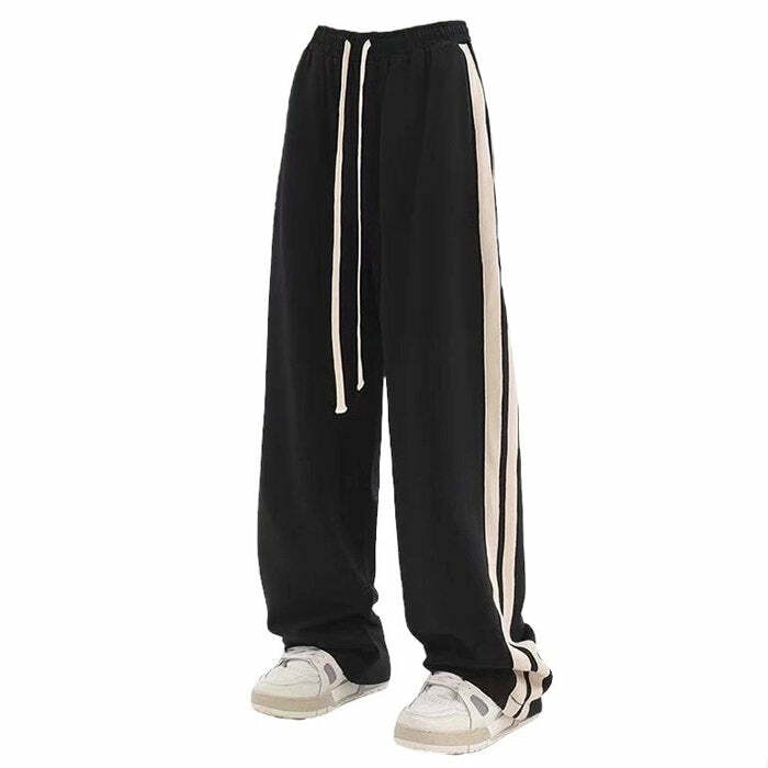 Cozy Y2K Side Stripes Sweatpants for Comfy Aesthetic Outfits