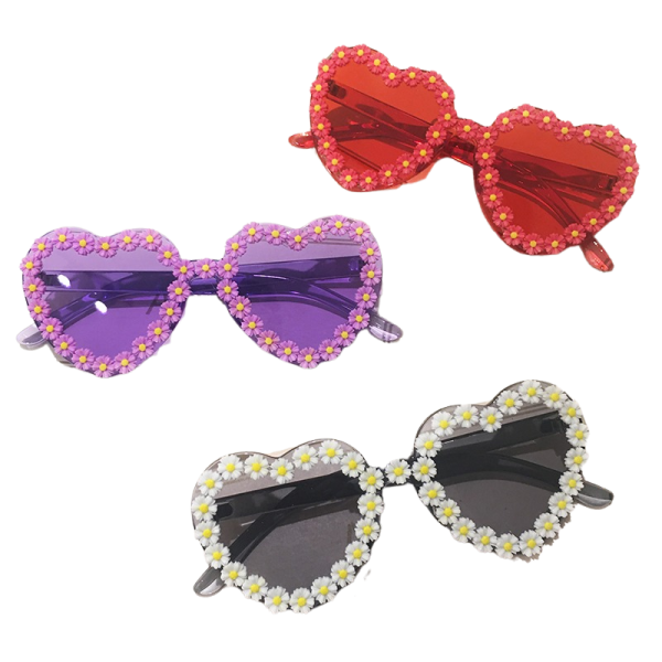 Daisy Heart Sunglasses - Y2K Aesthetic Cute Accessory for Trendy Outfits