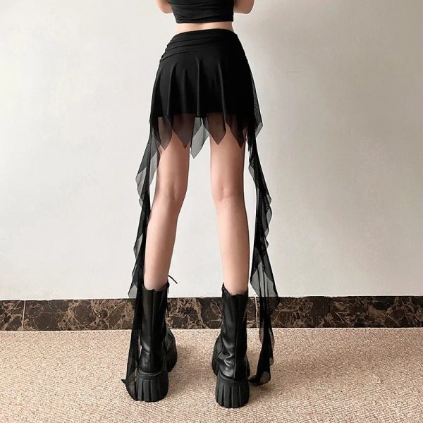 Dark Enchantment Layered Skirt - Y2K Aesthetic Grunge Style Essential