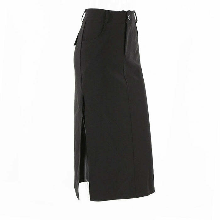 Dark Grunge Aesthetic Maxi Skirt for Y2K and Coquette Style Outfits