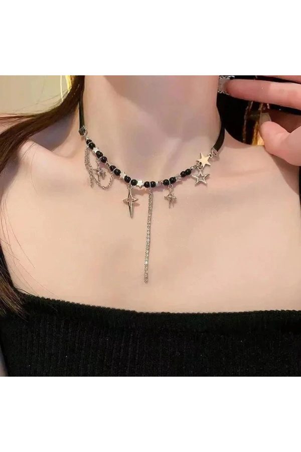 Dark Romance Layered Necklace - Y2K Aesthetic Jewelry for Unique Styles