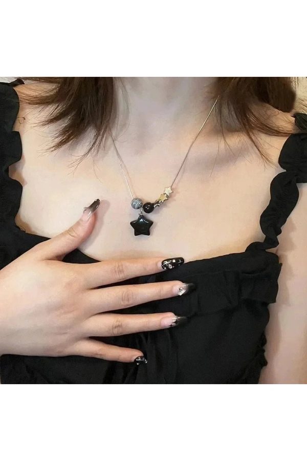 Dark Romance Layered Necklace - Y2K Aesthetic Jewelry for Unique Styles