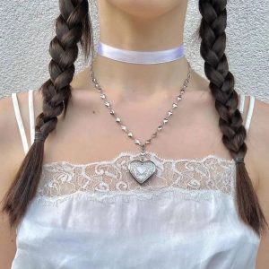 Dark Romance Layered Necklace - Y2K Aesthetic Jewelry for Unique Styles