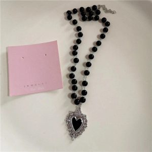 Dark Romance Layered Necklace - Y2K Aesthetic Jewelry for Unique Styles