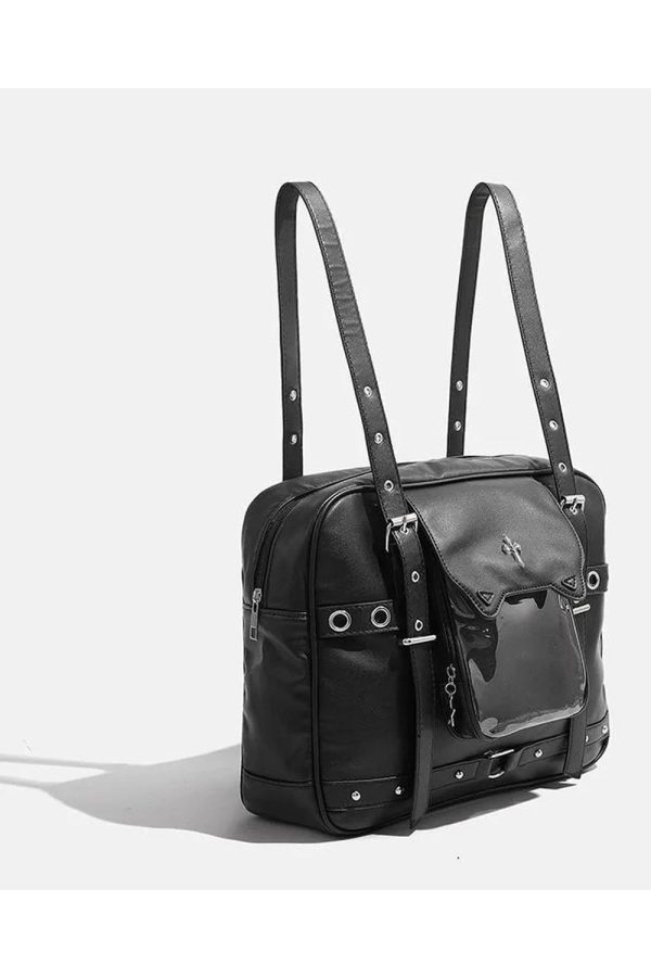 Dark Vortex Strapped Backpack - Y2K Aesthetic Grunge Style Essential