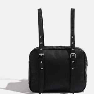 Dark Vortex Strapped Backpack - Y2K Aesthetic Grunge Style Essential