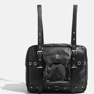 Dark Vortex Strapped Backpack - Y2K Aesthetic Grunge Style Essential