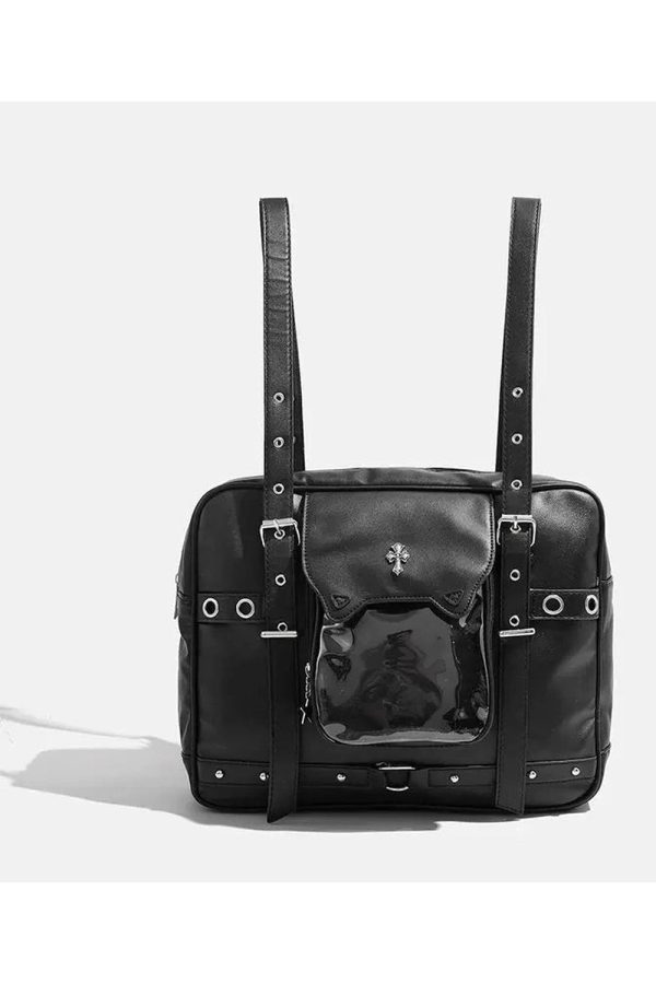 Dark Vortex Strapped Backpack - Y2K Aesthetic Grunge Style Essential