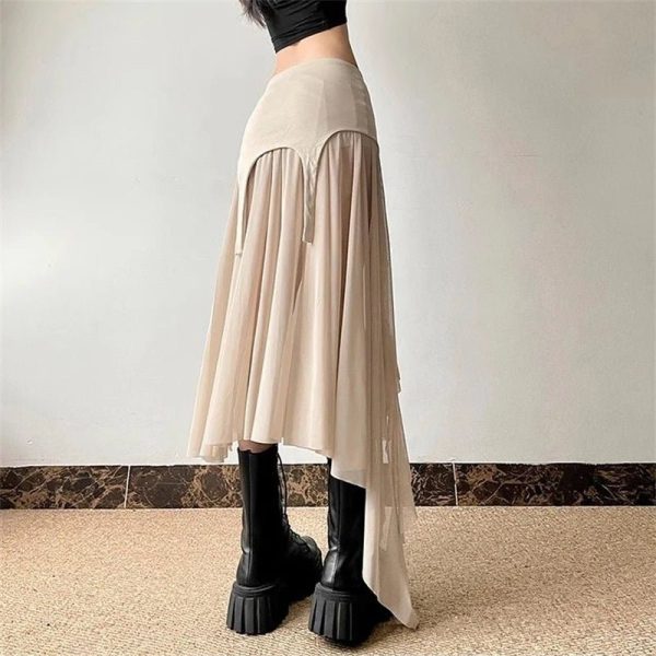 Desert Mirage Y2K Layered Skirt for Coquette and Grunge Aesthetics