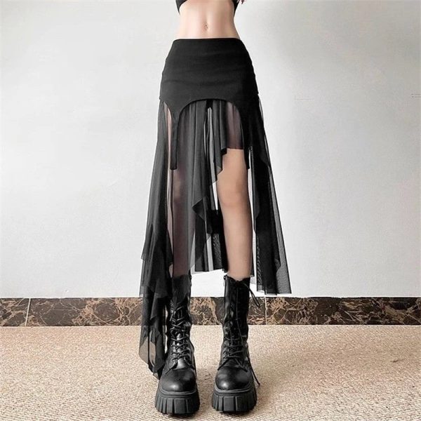 Desert Mirage Y2K Layered Skirt for Coquette and Grunge Aesthetics