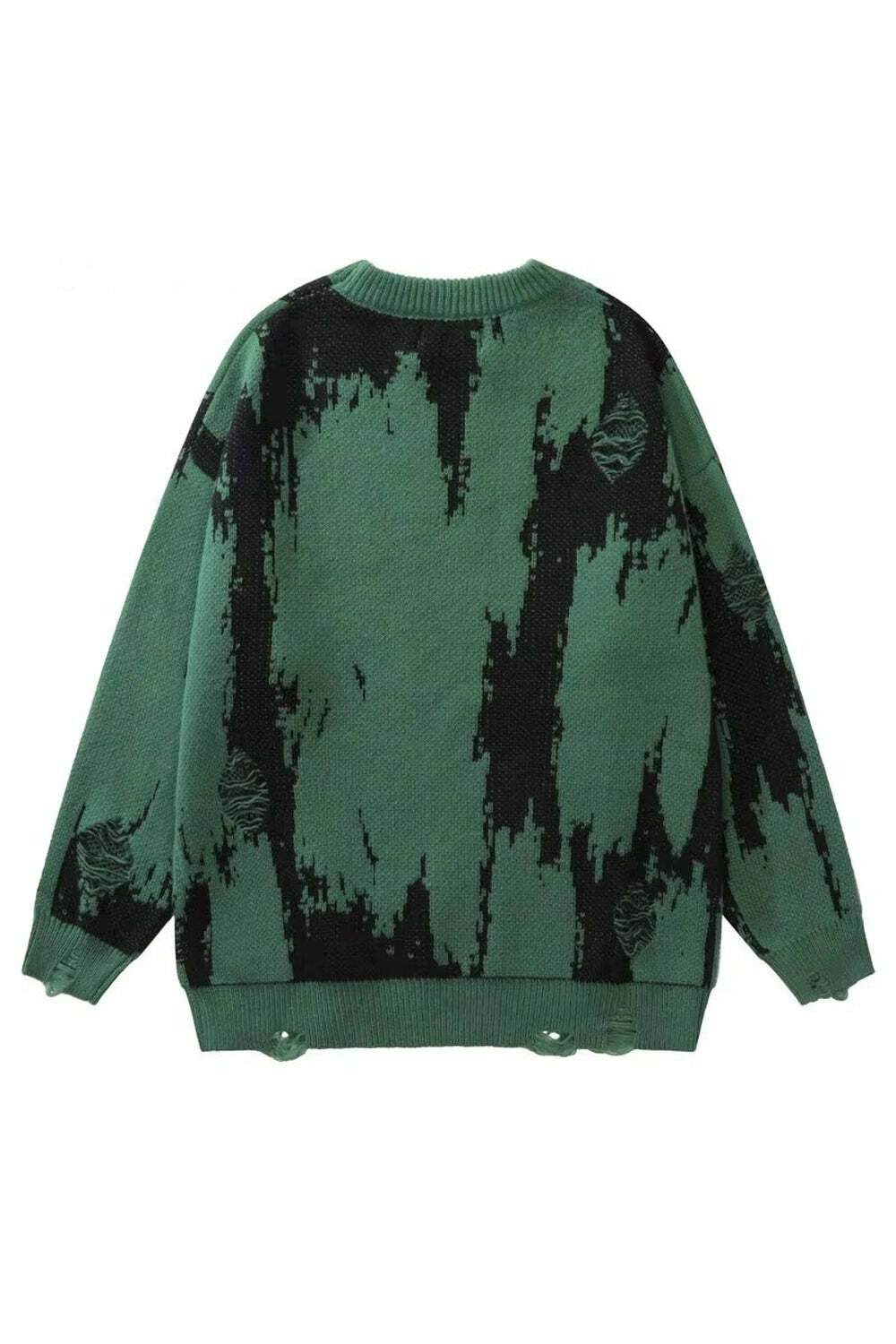 Distorted Chaos Y2K Knit Sweater - Embrace Grunge & Coquette Aesthetic