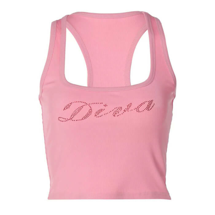 Diva Rhinestone Halter Top - Y2K Fashion Meets Coquette Aesthetic Style