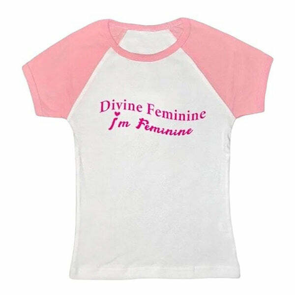 Divine Feminine Baby Tee - Y2K Aesthetic Cute Top for Effortless Style