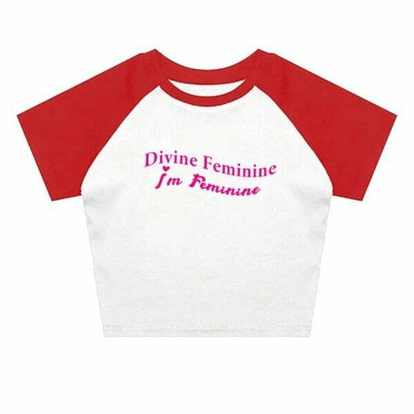 Divine Feminine Baby Tee - Y2K Aesthetic Cute Top for Effortless Style