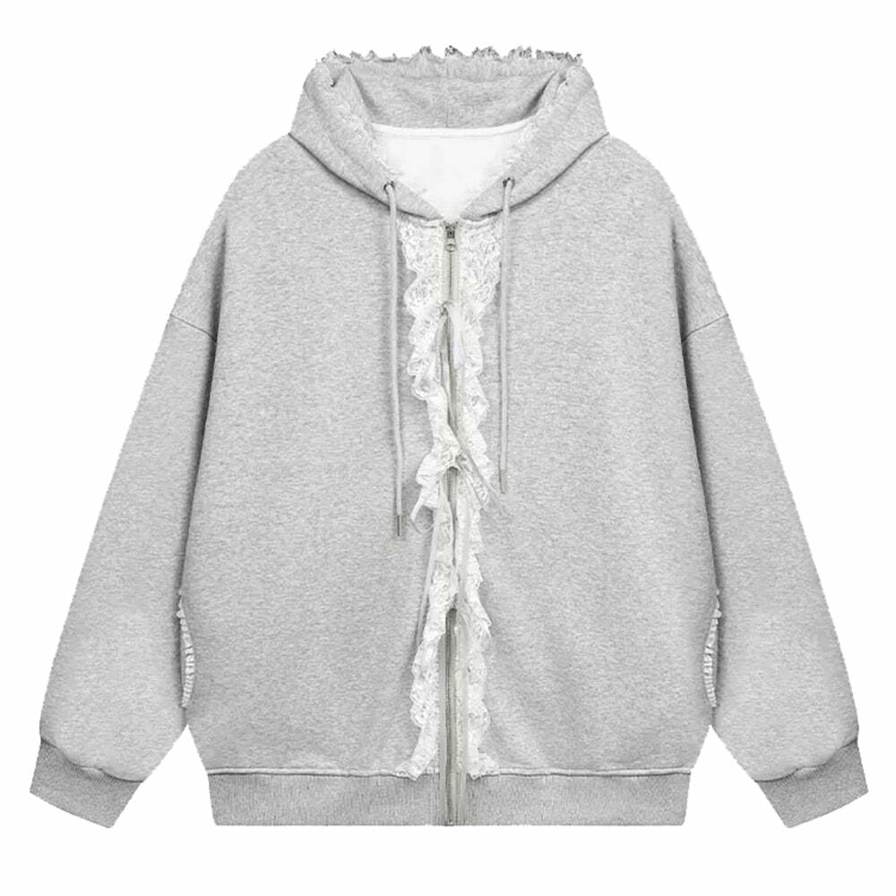 Divine Feminine Coquette Ruffle Hoodie - Y2K Aesthetic Cute Top