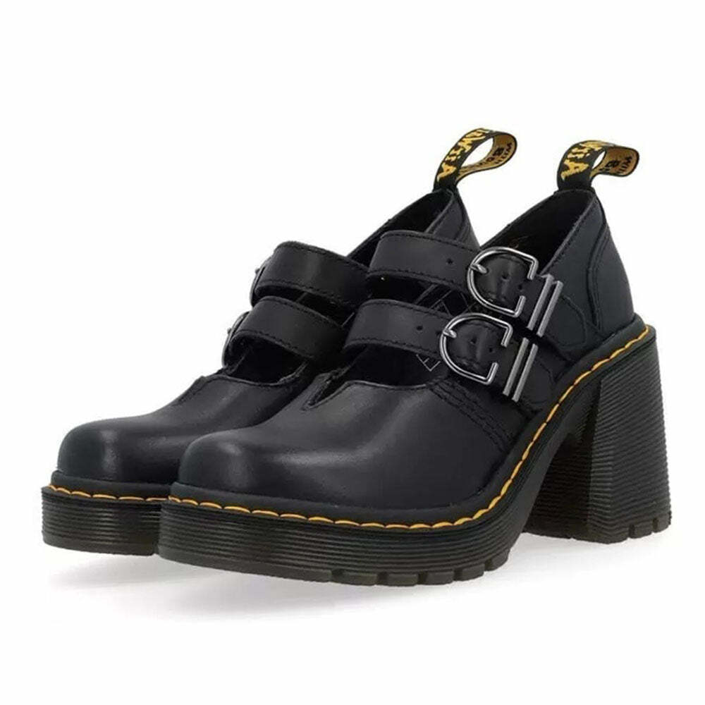 Double Buckle Mary Jane Heels for Y2K Aesthetic & Grunge Style