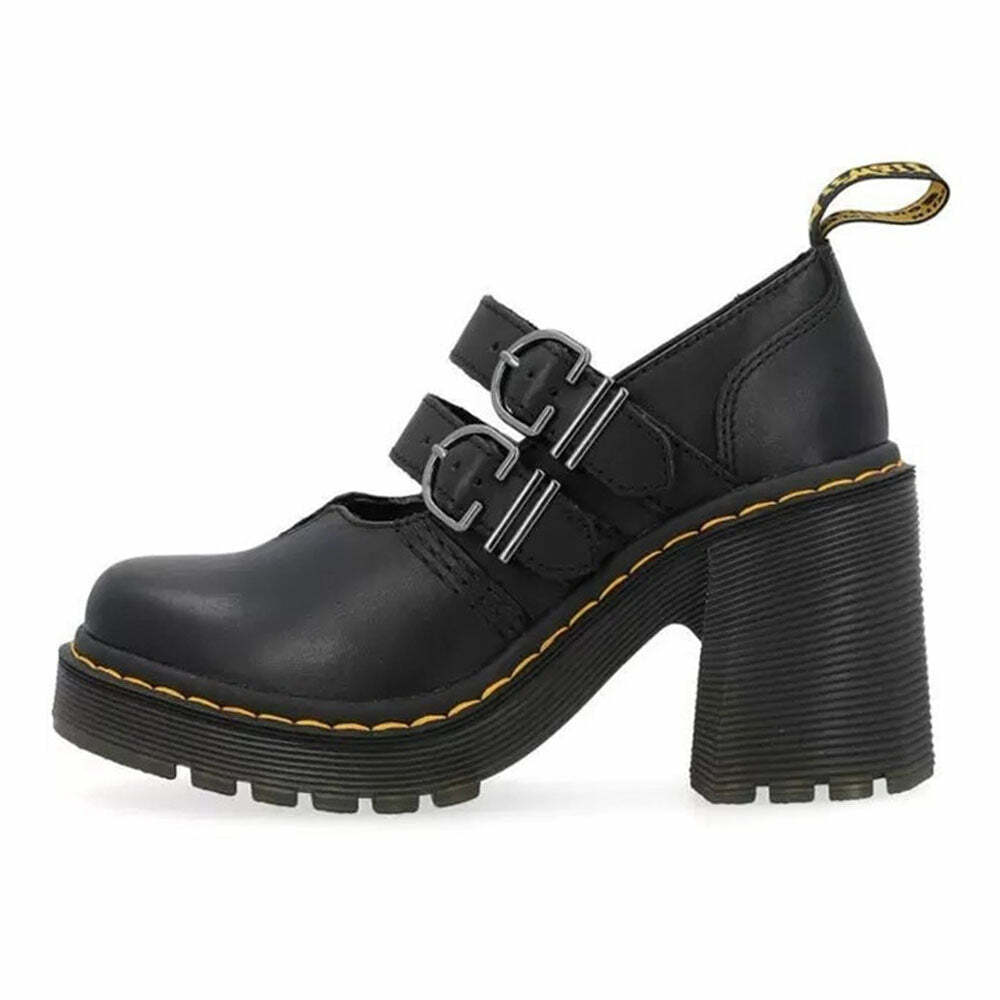 Double Buckle Mary Jane Heels for Y2K Aesthetic & Grunge Style