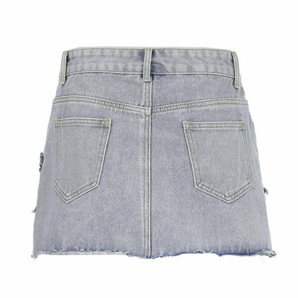 Downtown Girl Y2K Star Denim Skirt for Trendy Aesthetic Outfits