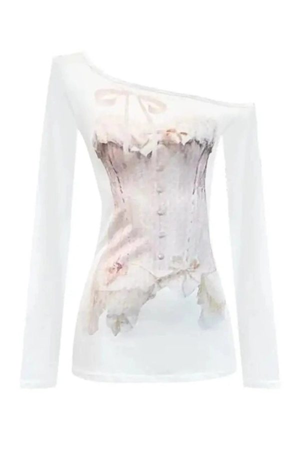 Dreamy Off-Shoulder Corset Top for Y2K Aesthetic and Coquette Style