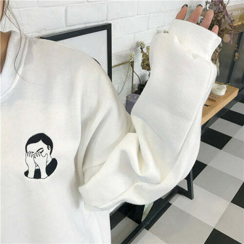 Facepalm Sweatshirt: Y2K Aesthetic Comfy Hoodie for Grunge Style Lovers