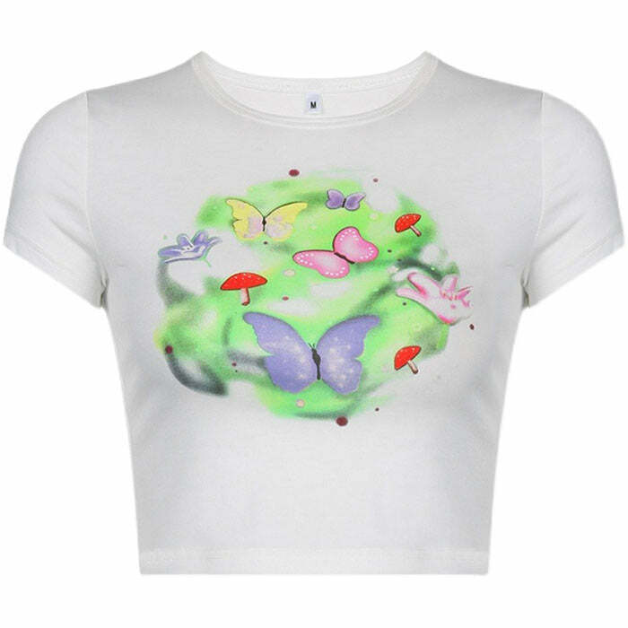 Fairy Garden Y2K Crop Top - Cute Aesthetic Top for Trendy Outfits