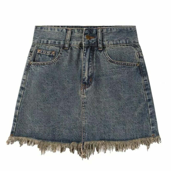 Fairy Grunge Aesthetic Denim Skirt for Y2K Fashion Lovers