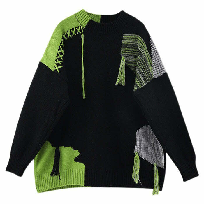 Fairy Grunge Aesthetic Sweater - Y2K Style Cozy Knit Top