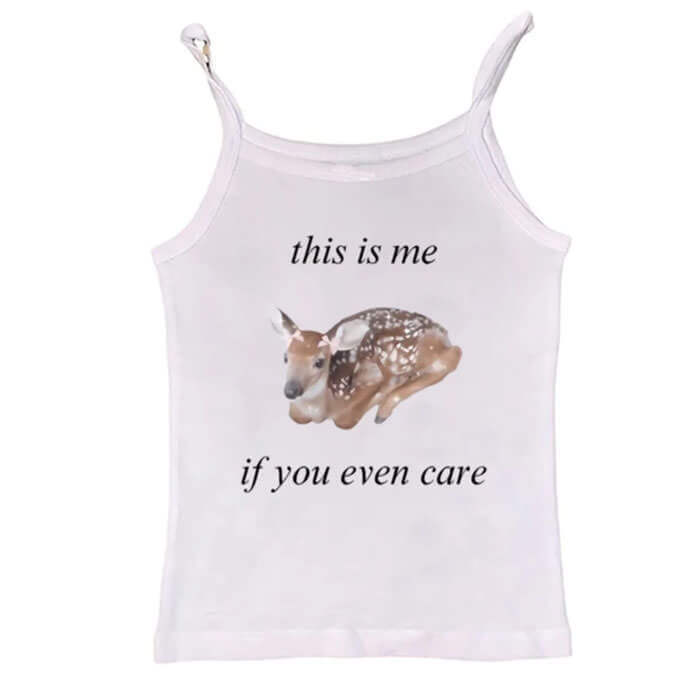 Fawn Print Y2K Aesthetic Cute Tank Top for Trendy Outfits