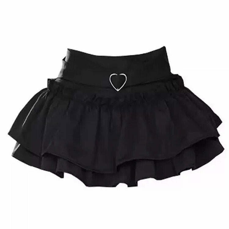 Flirty Babe Ruffle Skirt - Y2K Aesthetic Cute Top for Trendy Outfits