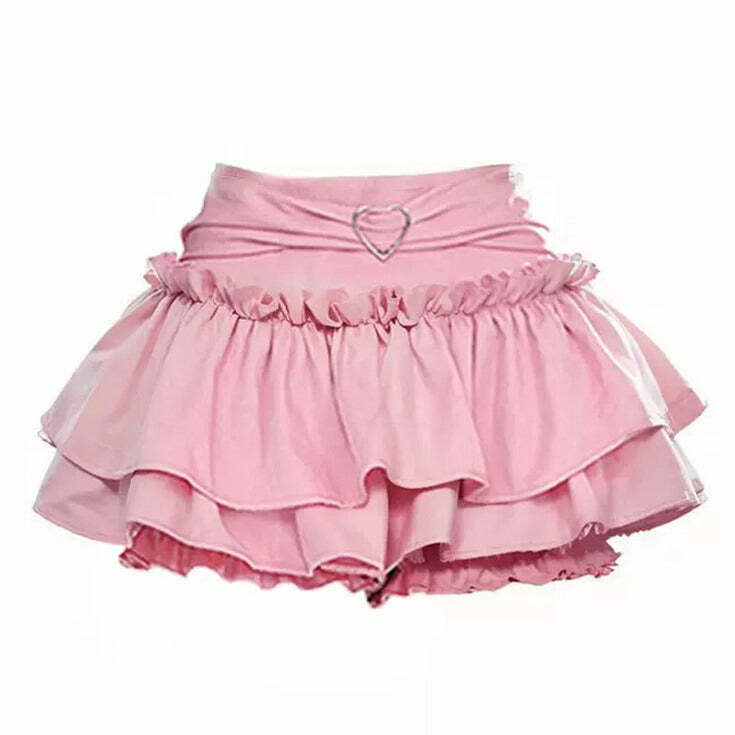 Flirty Babe Ruffle Skirt - Y2K Aesthetic Cute Top for Trendy Outfits