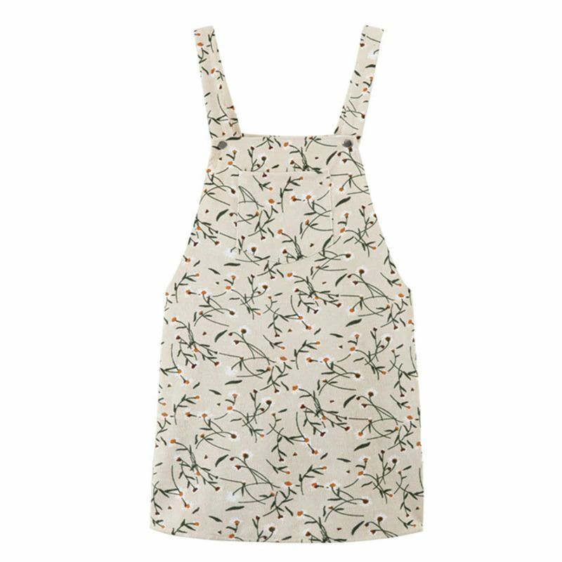 Floral Dungaree Dress - Y2K Aesthetic Cute Outfit for Effortless Style