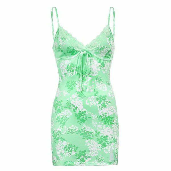 Floral Slip Dress - Y2K Aesthetic with Coquette Style Charm