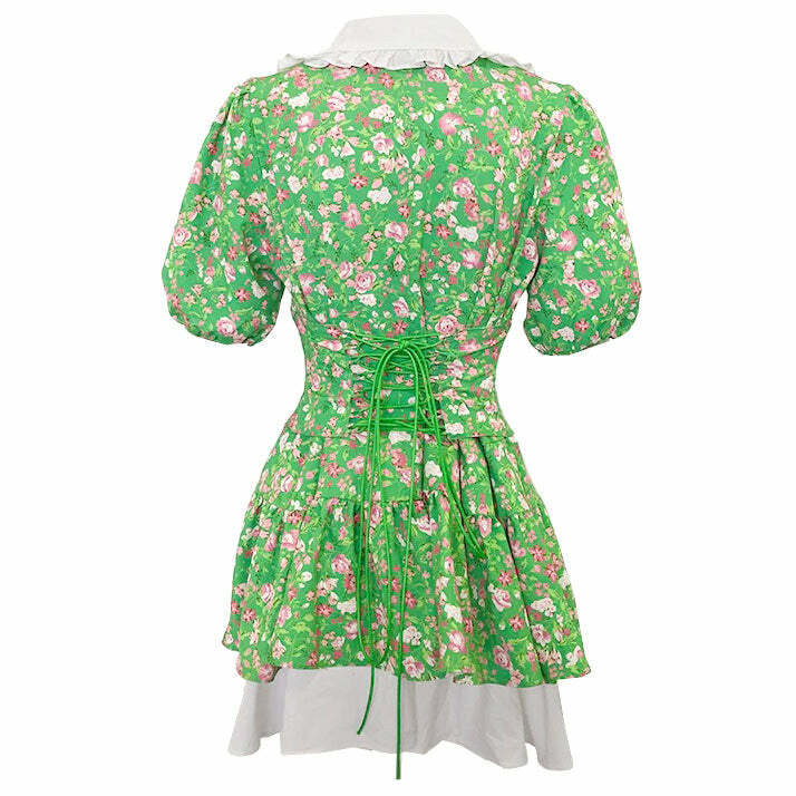 Forbidden Garden Y2K Aesthetic Collar Dress for Coquette Style Lovers