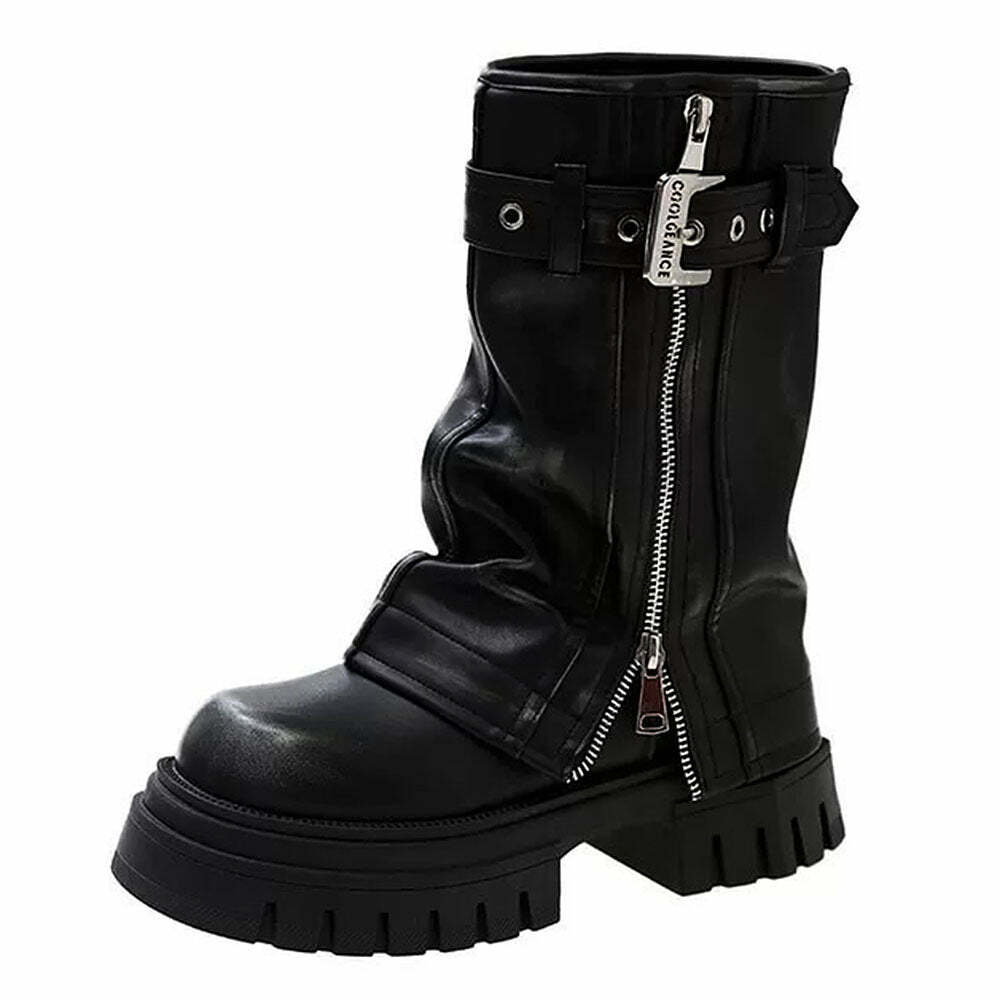 Forbidden Girlfriend Y2K Chunky Boots for Grunge and Coquette Aesthetic